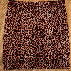 NWT: Michael Kors Women's Plus Size Cheetah Print Stretch Skirt 2x Dark Camel